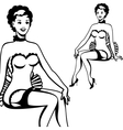 beautiful retro girl in pop art style vector image