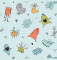 cute monsters seamless pattern cartoon vector image