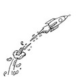 rocket in start up business conception vector image