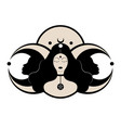 wiccan woman triple goddess symbol moon phases vector image vector image
