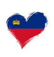 liechtenstein flag heart-shaped grunge background vector image