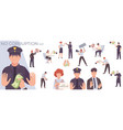 no corruption icon set vector image vector image