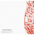 notebook music background with red music notes vector image