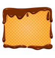 waffle in chocolate banner vector image vector image
