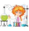 scientist doing experiment in science lab vector image