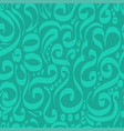 seamless flowers pattern curls curls green vector image vector image