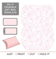 favor gift box die cut template with rose vector image vector image