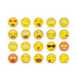 fun smiley face icon set isolated background vector image