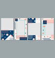 memphis style stories template story post layout vector image vector image