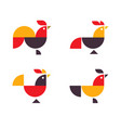 abstract geometrical chicken logo vector image vector image