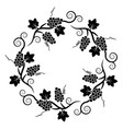 black and white decoration pattern of grape vine vector image vector image