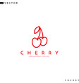 cherry logo line art vector image