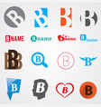 set of alphabet symbols of letter b vector image vector image