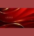 abstract red waved background with golden elements vector image vector image