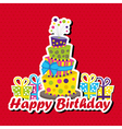 birthday card with topsy-turvy cake vector image