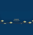 oriental style pattern on blue banner background vector image