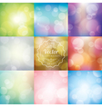 set of abstract blurred lights bokeh background vector image