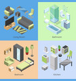 set of different furniture elements for rooms vector image