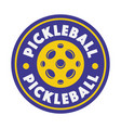 pickleball badge color flat style vector image