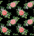 seamless pattern with flowers and greenery vector image vector image