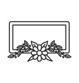 blank floral frame logo template icon brand vector image