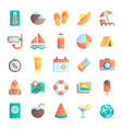 flat summer icons vacation tour beach umbrella vector image vector image