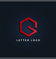 hexagonal letter g logo vector image