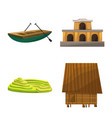 isolated object travel and country symbol set vector image