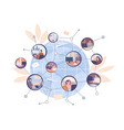 worldwide social network communication business vector image vector image