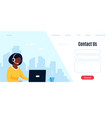 contact us web page design template in flat style vector image
