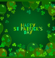 happy st patricks day text balloons shamrock vector image