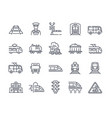 large set 25 transport icons with trains vector image