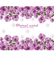 purple flowers poster card frame delicate vector image