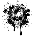 abstract background skull spider and web vector image