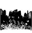 city floral grunge vector image