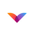color letter v logo icon design vector image