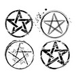 set of painted pentagrams vector image