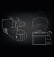 camera on black vector image