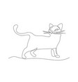 cat one line drawing in line style vector image vector image
