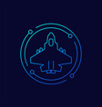 fighter jet combat aircraft icon linear design vector image