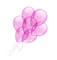 flying pink balloons isolated on white background vector image