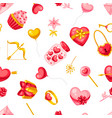 happy valentine day seamless pattern vector image