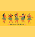 hawaiian hula dancers young pretty woman poster vector image vector image
