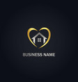 love home real estate gold logo vector image