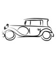 old retro car drawing on white background vector image