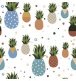 retro pineapple fruit seamless pattern background vector image vector image