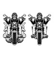 set of black and white of a skeleton vector image vector image