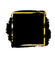 brush stroke gold text box isolated white vector image vector image