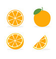 orange flat slice icon fruit vector image vector image