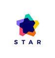star colorful abstract overlay overlapping logo vector image vector image